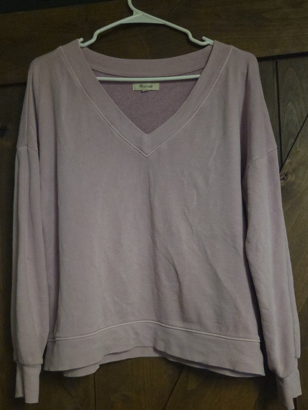 Madewell Lavender V-Neck Pullover Sweater